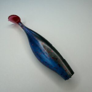 Blue paddle-tail soft plastic fishing lure