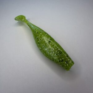 Green glitter paddle-tail fishing lure