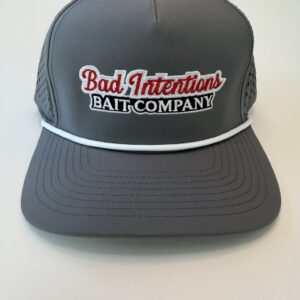 Gray cap with Bad Intentions Bait Company