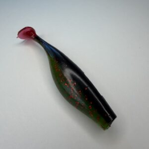 Green soft plastic paddle-tail fishing lure