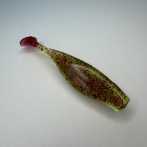 Soft green glitter paddle tail fishing lure